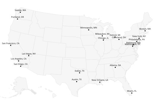 City Names Map